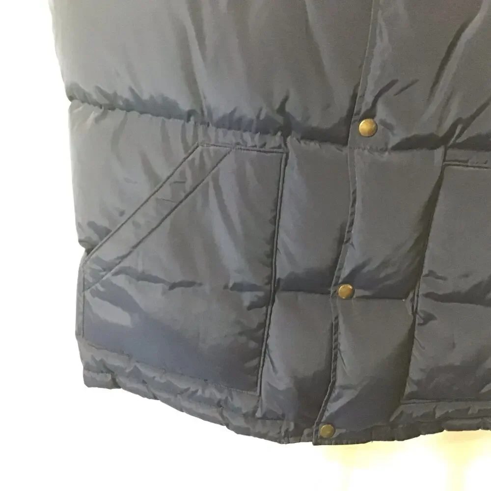 Mens Navy Insulated Down Puffer Vest Lands End Large 42 44